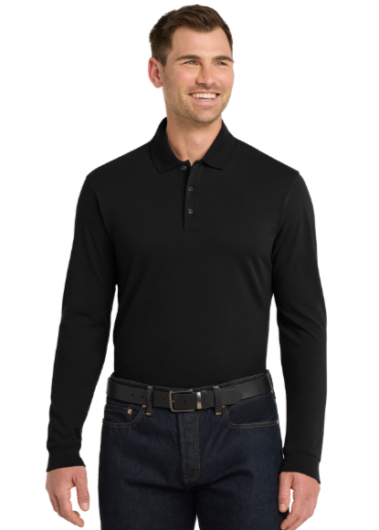 Embroidered EZCotton Long Sleeve Polo#404771